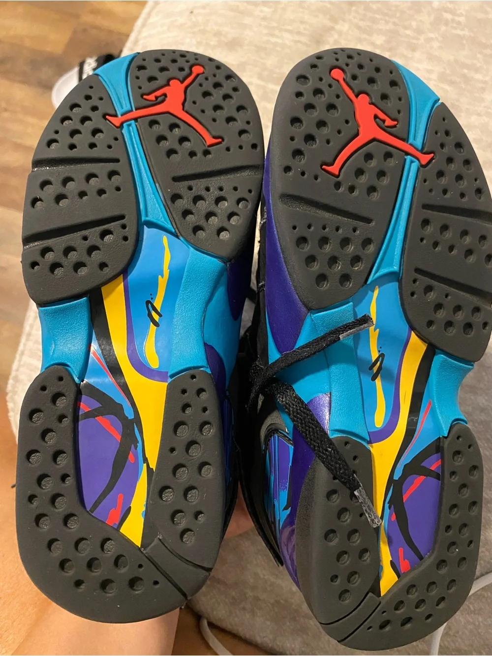 Jordan Black Suede Sneakers with Purple & Teal Accents